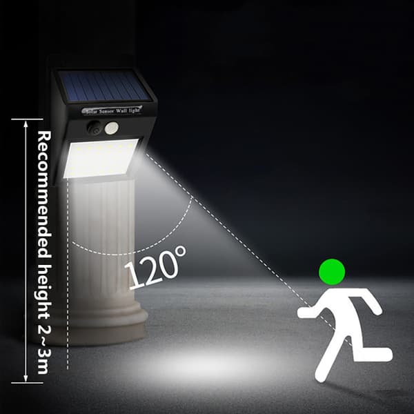 Effektfull & Hållbar Solcells PIR Automatisk Utomhusbelysning 20 LED