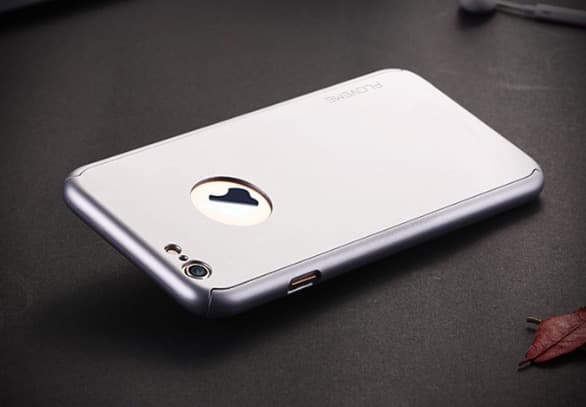 Stilrent Skyddsfodral för iPhone 6/6S  (Fram och bak) SILVER Silver/Grå