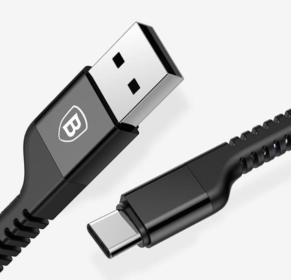 Baseus Type-C-Snabbladdare för Android (Anti-Break) Svart Svart
