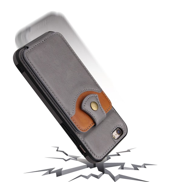 iPhone 8 - Gjennomtenkt deksel med kortholder Grå