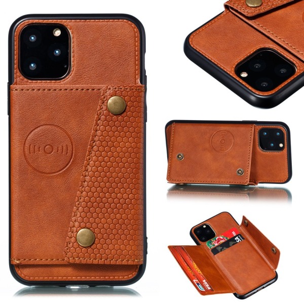 iPhone 11 Pro - Effektfullt Skal med Kortfack Grå Grå