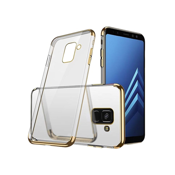Tyylikäs iskuja vaimentava silikonikotelo Samsung Galaxy A8 2018:lle Roséguld