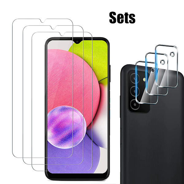 Samsung Galaxy A03s Sk�rmskydd + Kameralinsskydd HD 0,3mm Transparent