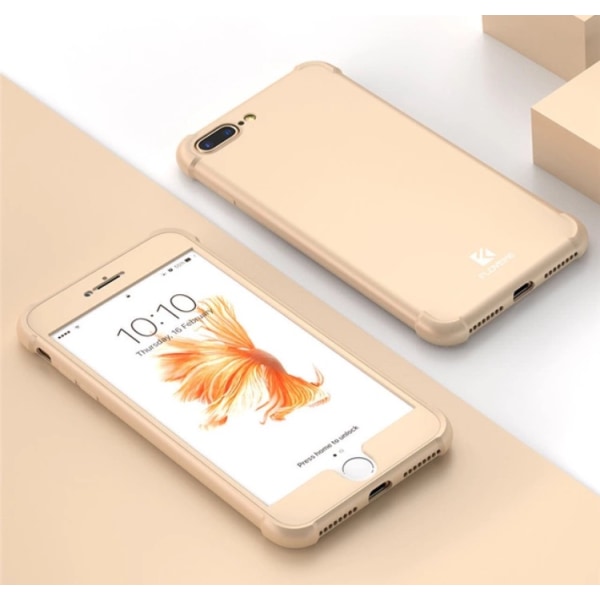iPhone 7 Plus - Stilrent och Praktiskt Skyddsfodral av FLOVEME Guld