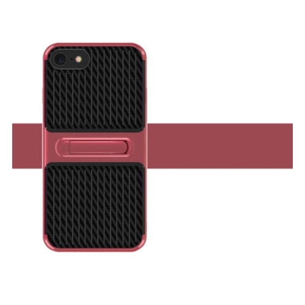 iPhone 7 PLUS - Exklusivt Stötdämpande Karbonskal från FLOVEME Röd