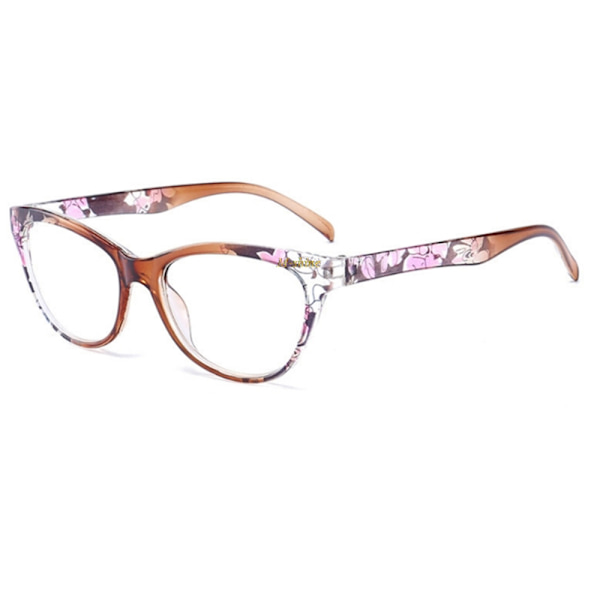 Eleganta Bekväma Läsglasögon (Blommiga) Brun +2.5