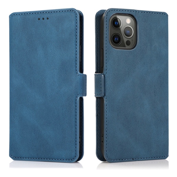 iPhone 15 Pro Max - Stilrent Plånboksfodral i Läder (3-kortfack) Blå