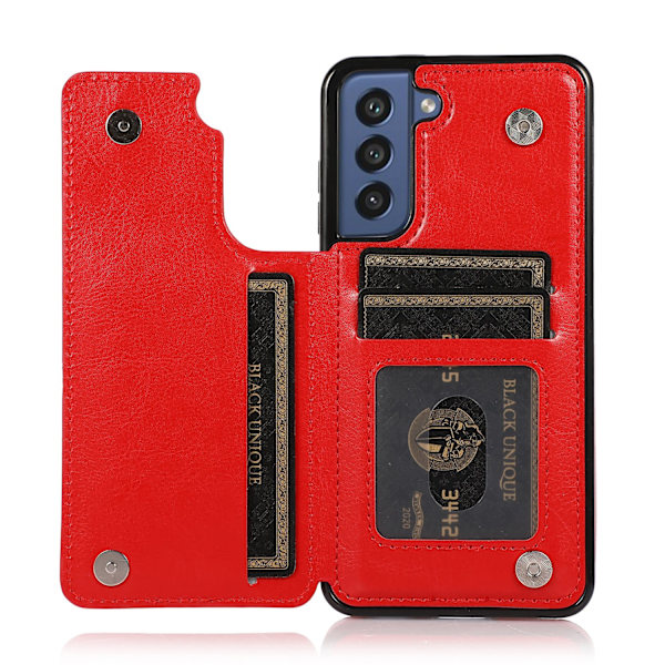 A14 5G - Elegant läderfodral med magnetlås Red