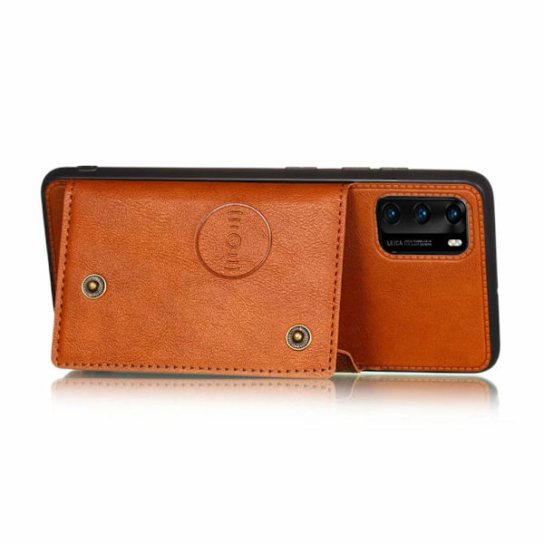 Huawei P40 Pro - Praktisk cover med kortholder Grå