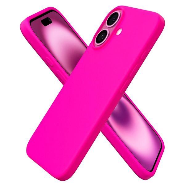 iPhone 16 Plus -  Stötdämpande Skal i Silikon Rosa