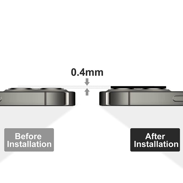 3-PACK iPhone 13 -kameran linssin suojus 2.5D HD-Clear 0.4mm Transparent