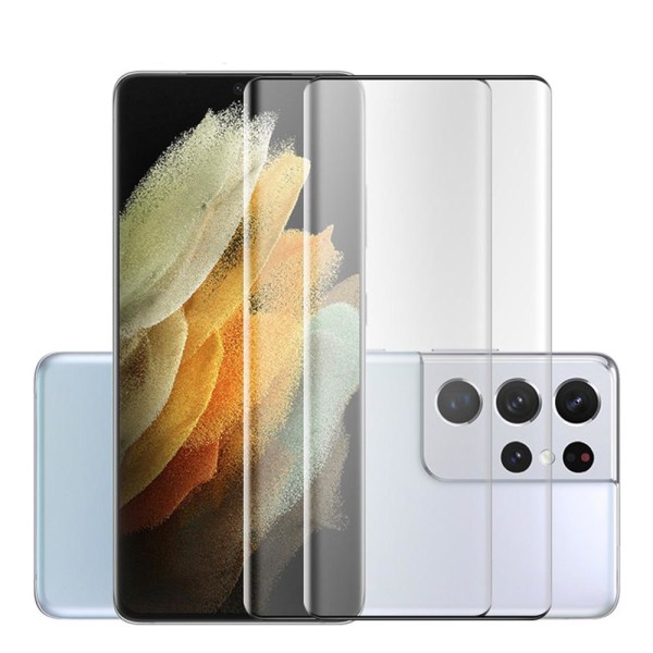 3-PACK Samsung Galaxy S21 Ultra CASE -ystävällinen näytönsuoja 0,3 mm Svart