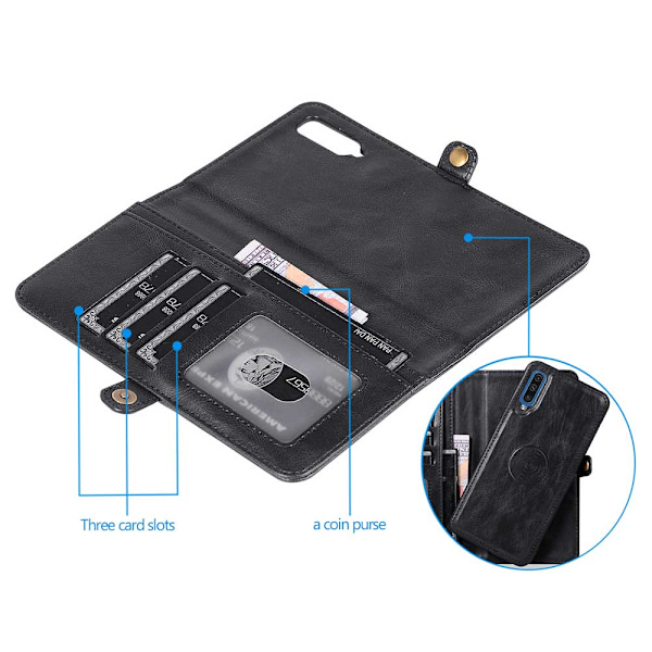 Samsung Galaxy A50 - Stilfuldt dual funktion pung etui Brun