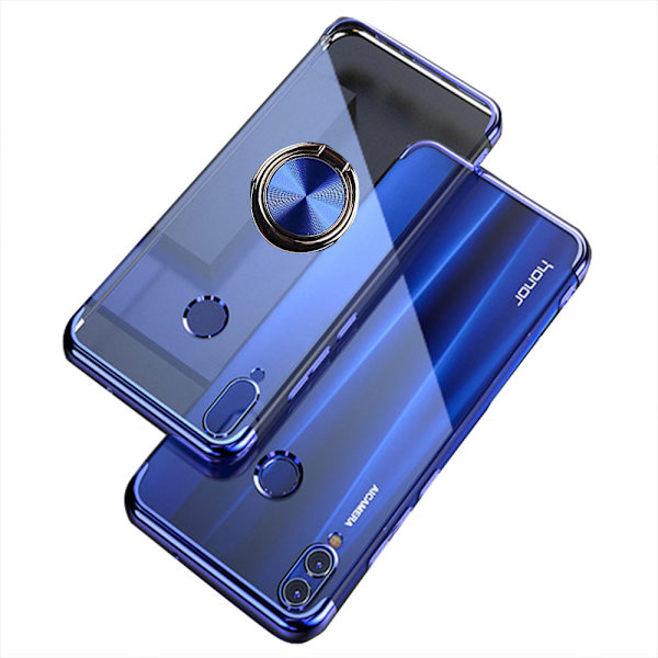 Huawei P Smart 2019 - Praktisk silikonecover med ringholder Silver