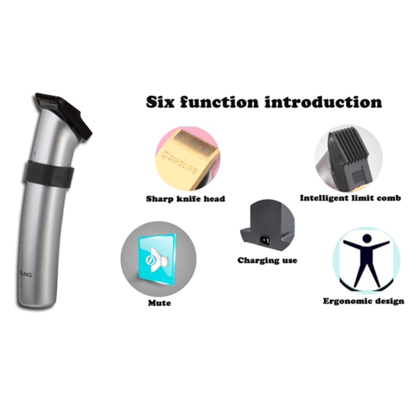 Praktiskt Effektfull Skägg Trimmer (DINGLING) Silver
