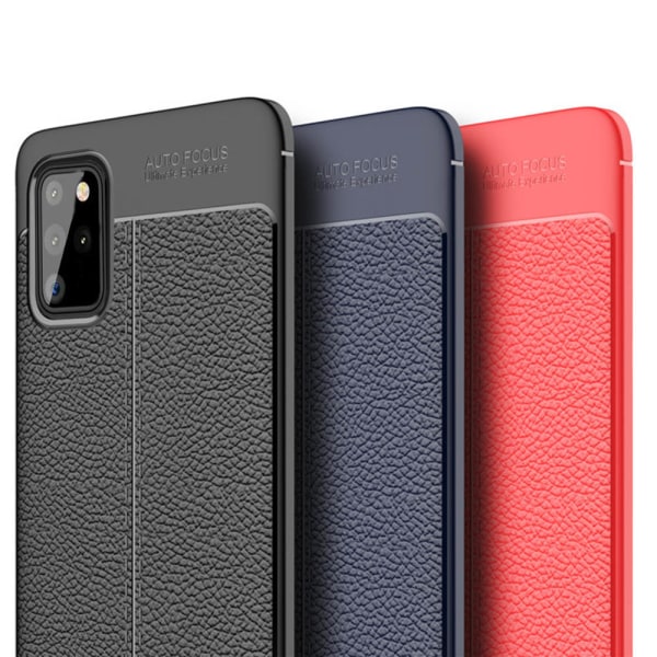 Stilsäkert Litchi-Läder Design Skal - Samsung Galaxy S20 Plus Mörkblå