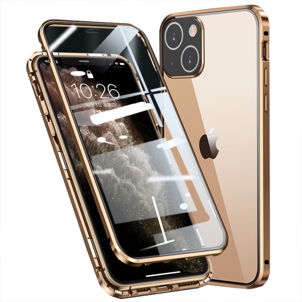 iPhone 14 - Skyddande (Magnetiskt) Dubbelsidigt Skal Guld