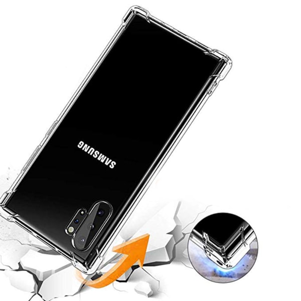 Samsung Galaxy Note10 Plus - Tyylikäs kansi paksuilla kulmilla Transparent/Genomskinlig