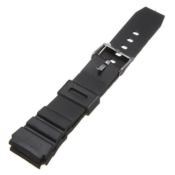 Stilrent Slittåligt Gummi Klockarmband Svart 18mm