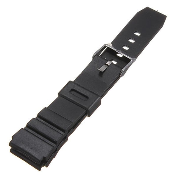 Stilrent Slittåligt Gummi Klockarmband Svart 22mm