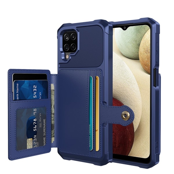 Samsung Galaxy A12 - Stilig praktisk deksel med kortholder Blue