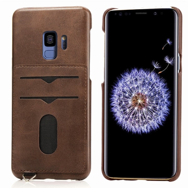 NYHET! Skal med Korthållare - Samsung Galaxy S9 (Vintage-Mark) Ljusbrun Ljusbrun