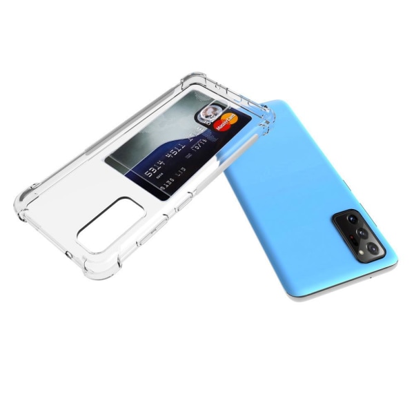 Samsung Galaxy Note 20 Ultra - Skyddande Silikonskal Korthållare Transparent/Genomskinlig