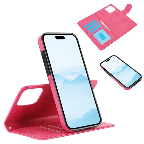 LEMAN Magnetiskt Plånboksfodral kompatibelt med iPhone 16 Pro Brun