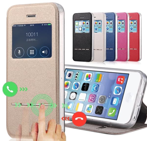 Smartfodral med Fönster & Svarsfunktion för iPhone 6/6S Blå