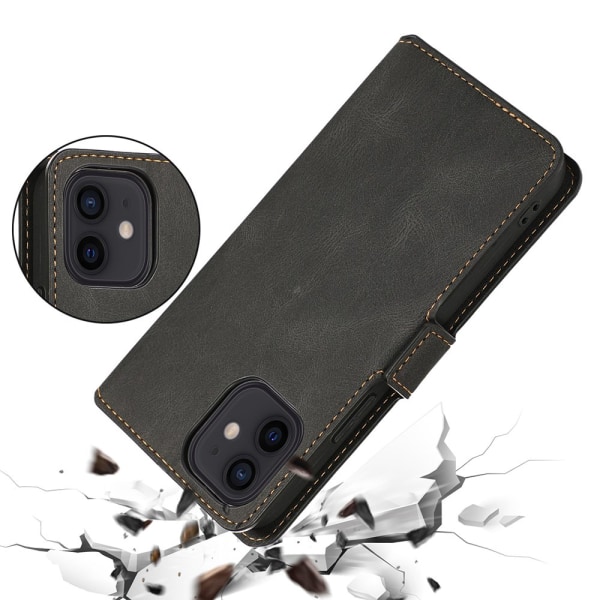 iPhone 12 Mini - Effektivt Smart Wallet-etui (FLOVEME) Mörkgrön