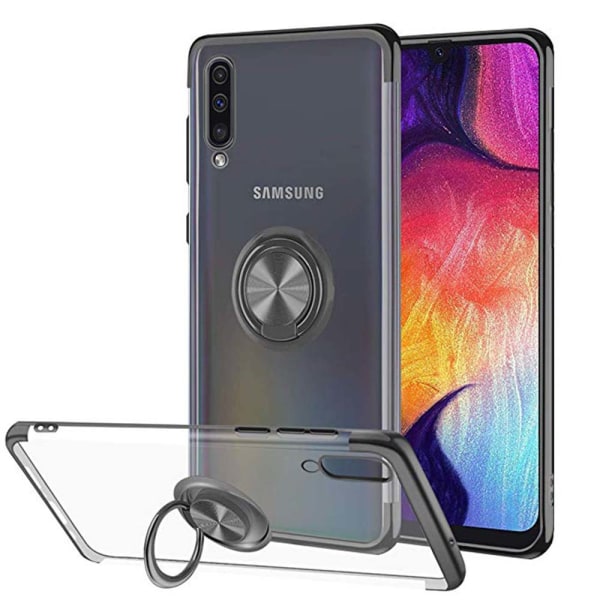 Skal med Ringh�llare - Samsung Galaxy A70 Svart