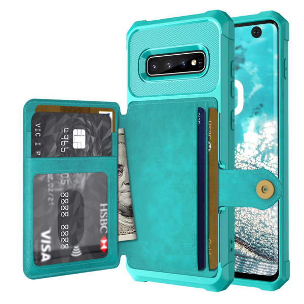 Samsung Galaxy S10 - Praktisk Smart Cover med kortrum Svart