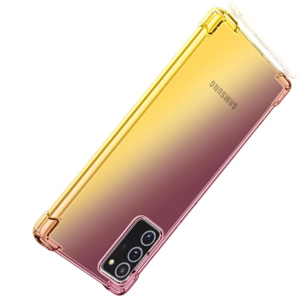 Samsung Galaxy Note 20 - Stötdämpande Stilrent Silikonskal Blå/Rosa