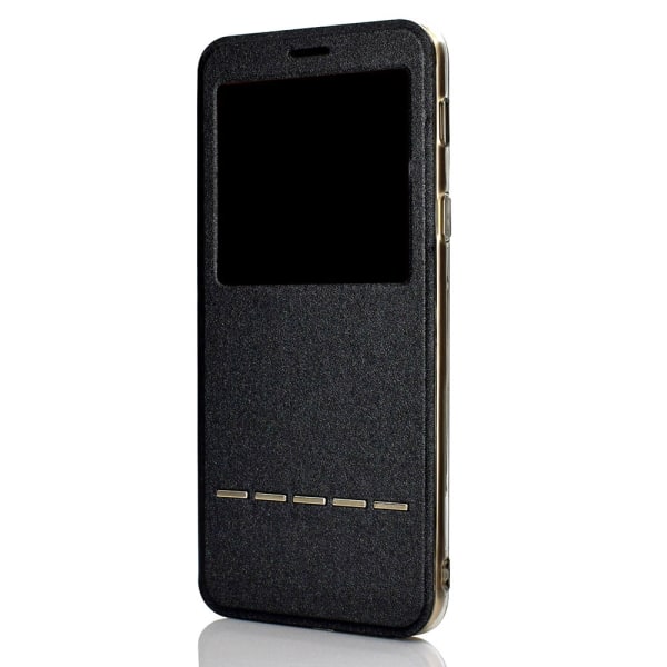 Smart etui med svarfunktion og vindue - iPhone 11 Pro Guld