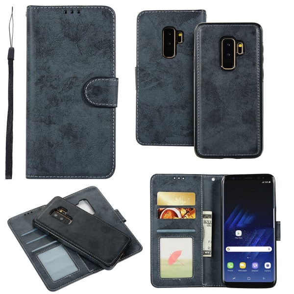 Samsung Galaxy S9Plus - Silk-Touch-deksel med lommebok og skall Brun