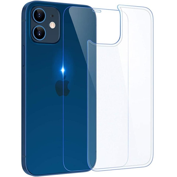 2-PACK 3-in-1 iPhone 12 Mini edessä ja takana + kameran linssin suojus Transparent/Genomskinlig