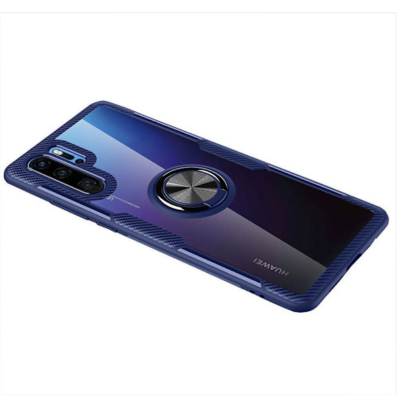 Huawei P30 Pro - Stilsäkert Hybridskal med Ringhållare (LEMAN) Blå/Blå