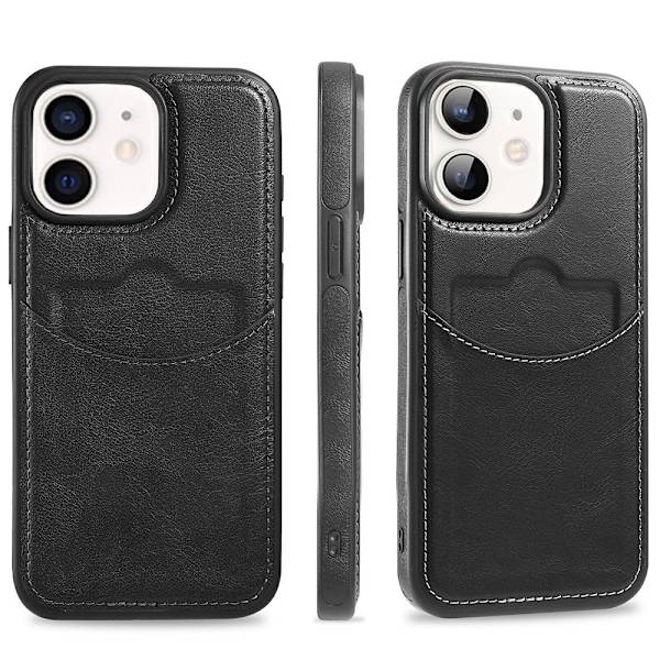 iPhone 11 - Slimmat fodral i läderlook med 1 kortfack Blå