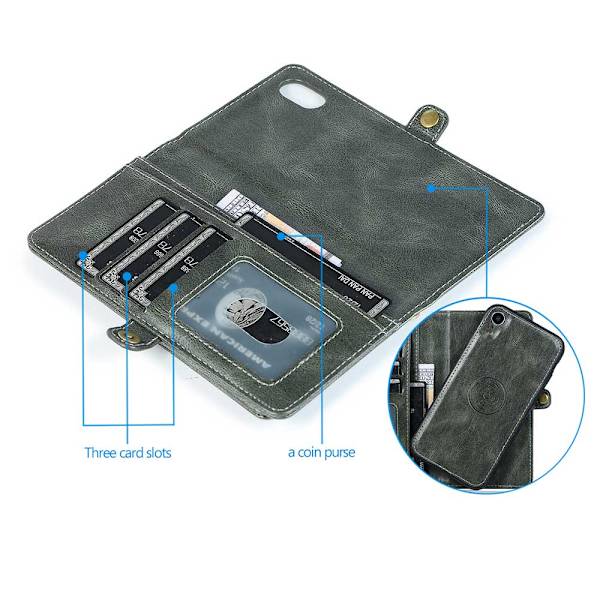 iPhone XR - Stilfuldt Dual Function Wallet Cover Mörkgrön