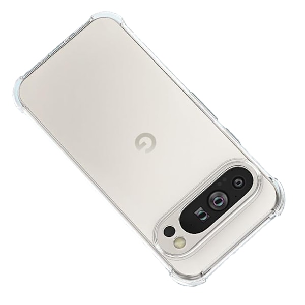 Google Pixel 9 Pro - Reptåligt Transparent Silikon Skal Rosa/Lila
