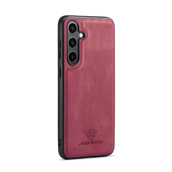 Lærveske med magnetisk kortholder til Galaxy S24 Grön