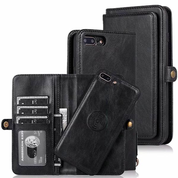 iPhone 7 Plus - Praktiskt Smart Plånboksfodral Röd