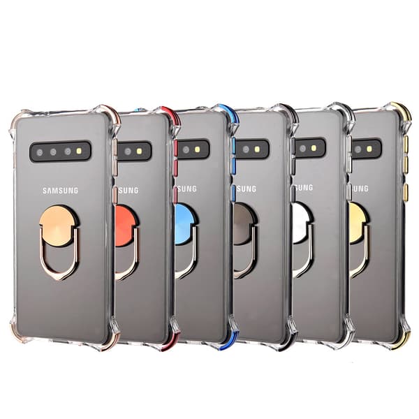 Samsung Galaxy S10 Plus - Stötdämpande Skal med Ringhållare Röd