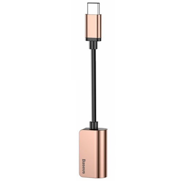 Baseus AUX-Splitter (2 i 1) Adapter för laddning (Type-C) Svart