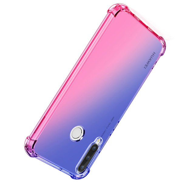 Huawei P40 Lite E - Stødabsorberende Floveme Silikone Cover Rosa/Lila Rosa/Lila