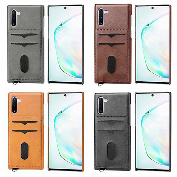 Skal med Kortfack - Samsung Galaxy Note10 Grå
