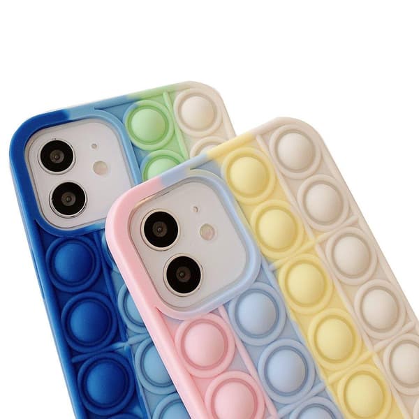 iPhone 11 - Mjukt Fidget Pop It Silikonskal Blå-Rosa-Grön