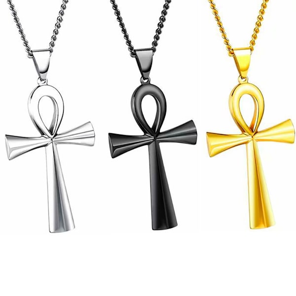 Exklusivt Egyptiskt Kors Halsband Guld