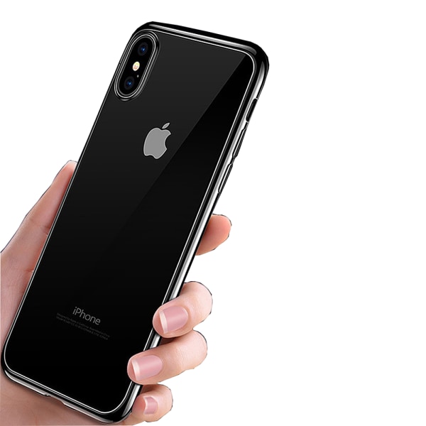 Galvanoitu pehmeä silikonikotelo iPhone XR:lle Svart