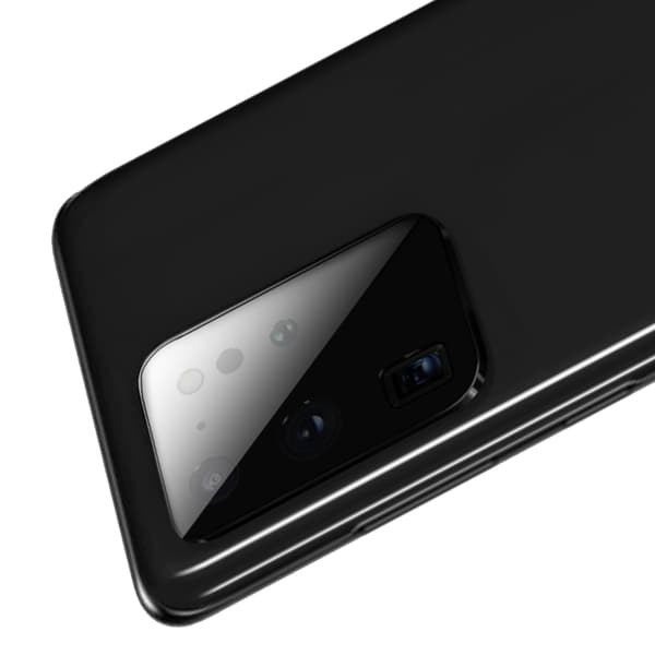 S20 Ultra Camera Lens Protector Glas + Ramme af titaniumlegering Svart